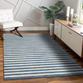 مجموعة LUXE WEAVERS Daphnes 2800 سجادة منطقة الخطوط المغربية 5x7 باللون الأزرق الداكن