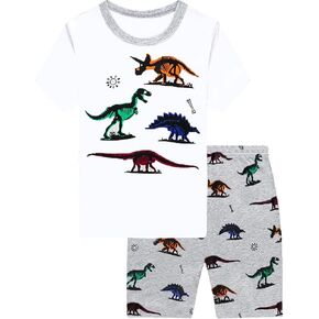 Toddler Boys Pajamas Little Kids Pjs Train Sleepwear Baby Boys 2 Piece Clothes Summer Short Sets Fire Truck Outfit