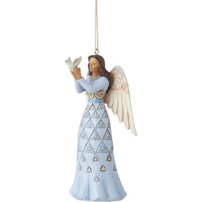 Enesco Jim Shore Heartwood Creek Always Remembered Angel Hanging Ornament, 4.5 Inch, Multicolor