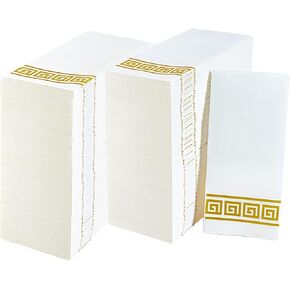 LITOPAK 100 Pack Paper Hand Towels for Bathroom, Guest Towels Disposable, and Paper Napkins Disposable for the Bathroom, Kitchen, Wedding, Party, and Dinner(Silver)