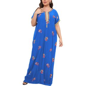 PlusSize Kaftan Dresses for Women Maxi Dress Embroidered Bathing Caftan Loungewea Sundress Cover up Suit