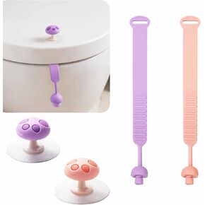4 PCS Toilet Seat Lifters Mushroom Handles Silicone Adjustable, Avoid Touching Toilet Seat Cover, Flexible Toilet Seat Cover Holder, Kids Toilet Seat Lifter in Kuwait