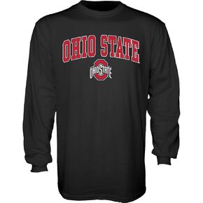 Blue 84 Men's Ohio State Buckeyes Long Sleeve T Shirt Black Arching Over, Ohio State Buckeyes Black, XX-Large