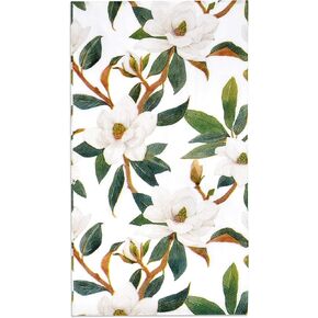 100 White Floral Magnolia Guest Napkins Disposable Paper Spring Blossom Flowers Greenery Dinner Hand Napkin for Bathroom Wedding Holiday Anniversary Birthday Party Bridal Baby Shower Decorative Towels