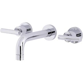 Kingston Brass KS8123CML Manhattan 2-Handle 8 in. Wall Mount Bathroom Faucet, Antique Brass