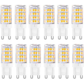 G9 LED Light Bulbs, 5W(40W Halogen Equivalent), 100V-240V, 430LM, Warm White 3000K, G9 Base Non-Dimmable Light Bulbs for Home Lighting,12-Pack