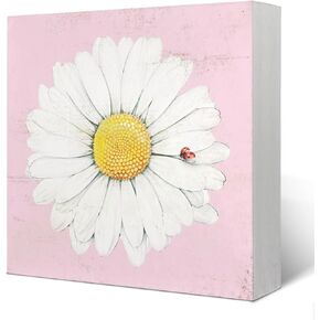 Daisy Decor,Daisy Bathroom Decor, Summer Daisy Home Decor,Daisy Decorations for Home, Daisy Kitchen Decor And Accessories, Daisy Room Decor,Daisy Flowers Wooden Box Sign 5x5 Inch in Kuwait