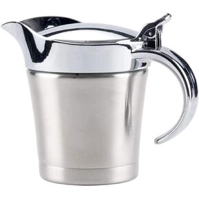 16OZ Stainless Steel Gravy Boat with Lid Ideal Double Insulated Gravy Boat/Sauce Jug for Gravy or Cream at Thanksgiving