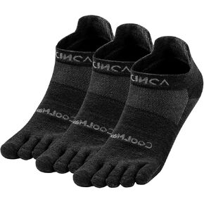 Toe Socks for Men Women Cool-max Running Socks 3 Pairs Athletic Breathable Five Finger Socks