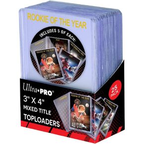 Ultra Pro 3" x 4" Mixed Title Toploader Trading Card Cases (25 Ct.) - Protect Your Cards with Premium Ultra Clear Card Sleeves and Take Them On The Go with No Worries