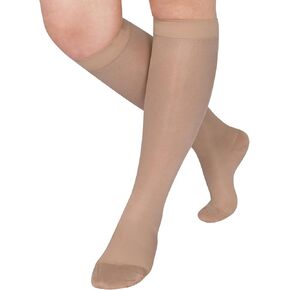 Athbavib Knee-High Sheer Compression Socks for Women, 15-20 mmHg Open Toe Compression Socks for Swelling, Soreness