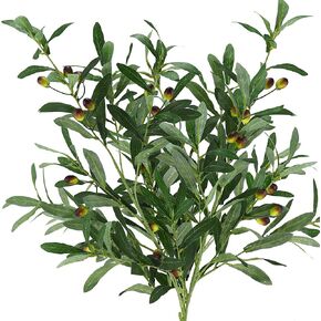 FiveSeasonStuff Lifelike Premium Olive Stems: Quality 30-inch Artificial Greenery for Floral Arrangements and Stylish Decor (6 Stems)