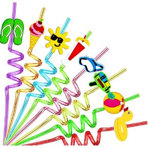 24PCS Art Painting Drinking Straws Reusable for Kids Painting Theme Birthday Party Favors Supplies Decorations with 2 PCS Cleaning Brushes (Art Painting)