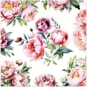 Gift Boutique 100 Blush Peony Cocktail Beverage Napkins Disposable Paper Decoupage Pretty Spring Summer Flower Napkin Dessert Napkin for Wedding Holiday Bridal & Baby Shower Tableware Party Supplies