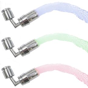 3-Color Temperature Sensitive Gradient LED Water Faucet Light Water Stream Color Changing Faucet Tap Sink Faucet for Kitchen, Bathroom