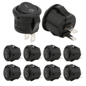 20PCS Rocker Switch, 2 Pin 2 Position Round On Off Rocker Switch, Toggle Switch for Auto Boat Household Appliances