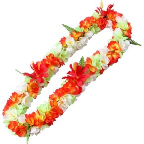 1PCS Hawaiian Luau Party Supplies Tropical Flower Leis Necklaces for Kids Adults Hawaiian Beach Luau Wedding Birthday Graduation Party Favors Decorations