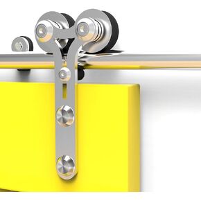 4FT Sliding Barn Door Hardware Kit, Stainless Steel Track for Single Door, Smoothly and Quietly, Fit 24" Door Panel(Y Shape Hanger)