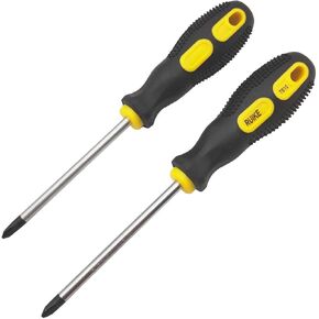 2Pcs Phillips Screwdriver 6 inch Shaft Non-Slip Grip Screwdriver Magnetic Tip 6mm PH2 Cross Head Screwdriver
