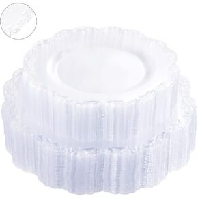 PULOTE 175PCS Clear Green Plastic Plates & Gold Plastic Silverware & Clear Green Cups & Gold Napkins Service 25 Guest for Party