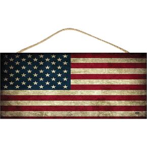 Rogue River Tactical Rustic Tattered USA Flag Home Decor Hanging Wall Sign Decoration Patriotic American Flag