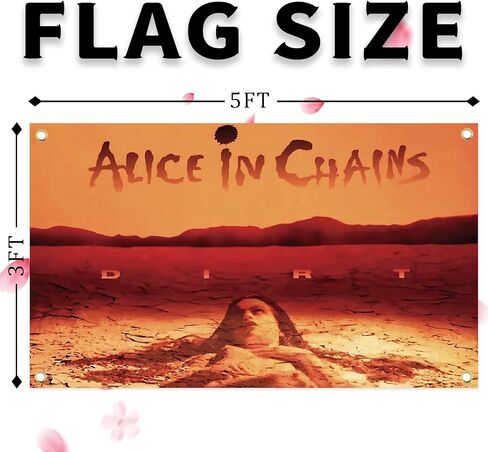 Generic Alice Rock in Music Chains Tapestry Flag 3x5 Ft Outdoor Indoor,Ablum Cover tapestry for Bedroom Living room dorm wall with Brass Grommets Vivid Color and Fade Proof Decorations in Kuwait