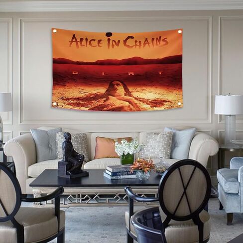 Generic Alice Rock in Music Chains Tapestry Flag 3x5 Ft Outdoor Indoor,Ablum Cover tapestry for Bedroom Living room dorm wall with Brass Grommets Vivid Color and Fade Proof Decorations in Kuwait