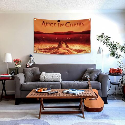 Generic Alice Rock in Music Chains Tapestry Flag 3x5 Ft Outdoor Indoor,Ablum Cover tapestry for Bedroom Living room dorm wall with Brass Grommets Vivid Color and Fade Proof Decorations in Kuwait