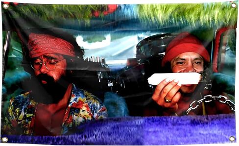 WiLLAb Funny Tapestry Cheech & Chong’s Smoking Scene Tapestry 3x5 Ft Tapestry with Brass Grommets for College Dorm Room Decor, Meme Tapestry for Home Room Bedroom Decorations in Saudi Arabia