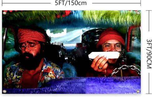 WiLLAb Funny Tapestry Cheech & Chong’s Smoking Scene Tapestry 3x5 Ft Tapestry with Brass Grommets for College Dorm Room Decor, Meme Tapestry for Home Room Bedroom Decorations in Saudi Arabia