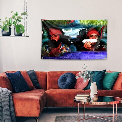 WiLLAb Funny Tapestry Cheech & Chong’s Smoking Scene Tapestry 3x5 Ft Tapestry with Brass Grommets for College Dorm Room Decor, Meme Tapestry for Home Room Bedroom Decorations in Saudi Arabia