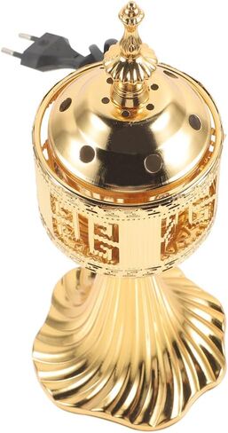 BESTOYARD Electric Incense Burner Metal Bakhoor Burner Middle Eastern Style Tabletop Vintage Censer Incense Burner for Home Office Yoga Spa Decor US Plug in Saudi Arabia