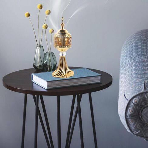BESTOYARD Electric Incense Burner Metal Bakhoor Burner Middle Eastern Style Tabletop Vintage Censer Incense Burner for Home Office Yoga Spa Decor US Plug in Saudi Arabia