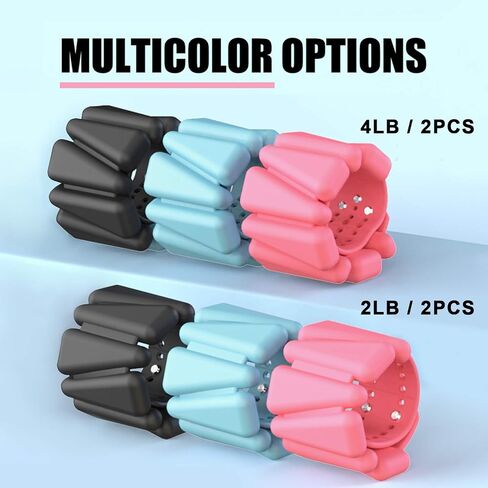 Adjustable Women Wrist Weights - Silicone Bracelet Button Wrist Bangles for Men Workout Resistance Weights for Exercises, Walking, Dance, Jogging, Yoga, 1 LB Each, 2 Per Set in Saudi Arabia