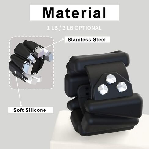 Adjustable Women Wrist Weights - Silicone Bracelet Button Wrist Bangles for Men Workout Resistance Weights for Exercises, Walking, Dance, Jogging, Yoga, 1 LB Each, 2 Per Set in Saudi Arabia