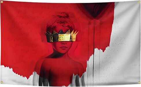 Reevi Classic Female Singer Music Album Cover Tapestry 3×5FT With 4 Brass Lock Buckles, Club，Bedroom, Man Cave, Interior Decoration in Saudi Arabia