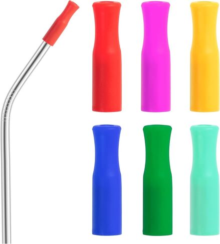 8pcs Silicone Straw Tips for Metal Straws and Other 0.31" (8mm) Straws,Accessories for Stanley,Yeti Straw, BPA Free（No Straw） in Saudi Arabia