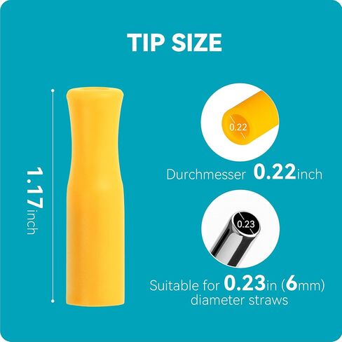 8pcs Silicone Straw Tips for Metal Straws and Other 0.31" (8mm) Straws,Accessories for Stanley,Yeti Straw, BPA Free（No Straw） in Saudi Arabia