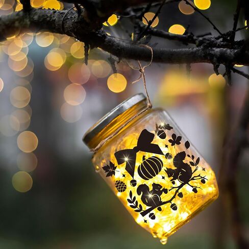 ملصقات صورة ظلية خرافية للجرار، علبة ميسون، نافذة، زجاج، جدار، ديكور زجاجة متمنية، 12 قطعة من فانوس الغابة، مجموعة أدوات يدوية يدوية، ملصقات فنية جدارية لديكور المنزل (الغابة) in Kuwait