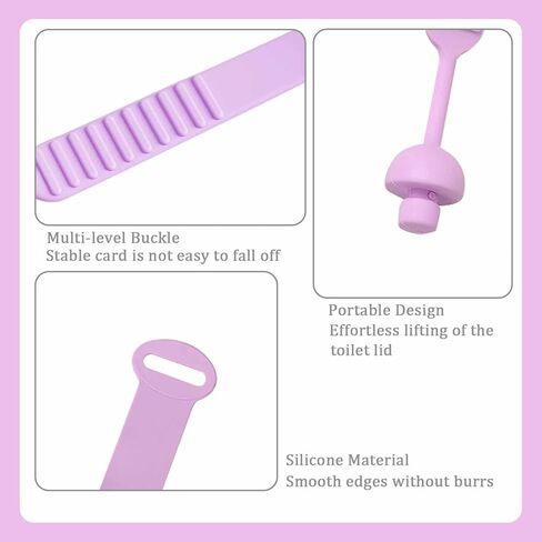 4 PCS Toilet Seat Lifters Mushroom Handles Silicone Adjustable, Avoid Touching Toilet Seat Cover, Flexible Toilet Seat Cover Holder, Kids Toilet Seat Lifter in Kuwait