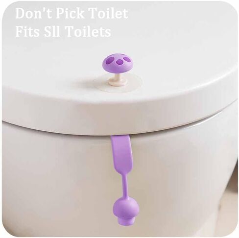 4 PCS Toilet Seat Lifters Mushroom Handles Silicone Adjustable, Avoid Touching Toilet Seat Cover, Flexible Toilet Seat Cover Holder, Kids Toilet Seat Lifter in Kuwait