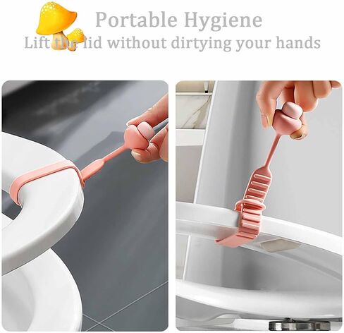 4 PCS Toilet Seat Lifters Mushroom Handles Silicone Adjustable, Avoid Touching Toilet Seat Cover, Flexible Toilet Seat Cover Holder, Kids Toilet Seat Lifter in Kuwait