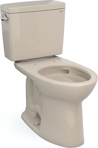 TOTO Drake Two-Piece Elongated 1.28 GPF Universal Height TORNADO FLUSH Toilet with CEFIONTECT, Bone - CST776CEFG#03 in Saudi Arabia