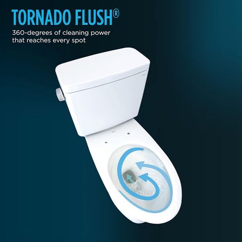 TOTO Drake Two-Piece Elongated 1.28 GPF Universal Height TORNADO FLUSH Toilet with CEFIONTECT, Bone - CST776CEFG#03 in Saudi Arabia