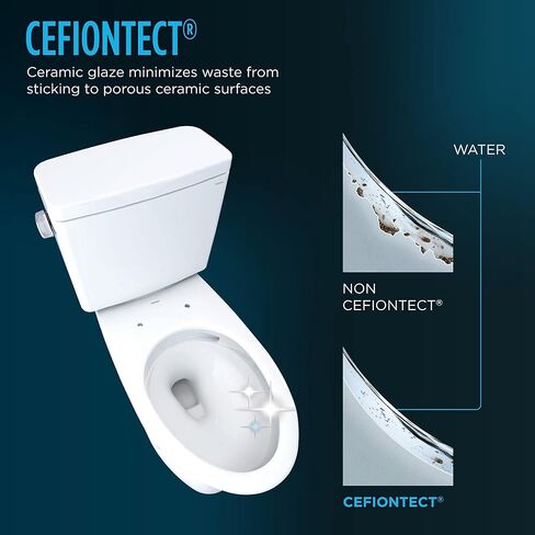 TOTO Drake Two-Piece Elongated 1.28 GPF Universal Height TORNADO FLUSH Toilet with CEFIONTECT, Bone - CST776CEFG#03 in Saudi Arabia