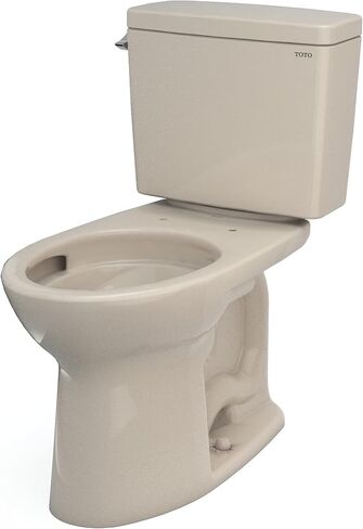 TOTO Drake Two-Piece Elongated 1.28 GPF Universal Height TORNADO FLUSH Toilet with CEFIONTECT, Bone - CST776CEFG#03 in Saudi Arabia