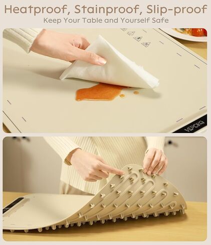 Food Warming Mat for Buffet, VEPOKA Electric Warming Tray to Keep Food Warm at Party, Silicone Heating Mat with 7 Temperature Levels& Auto Shut-Off, Food Warmers for Parties, Gatherings, Everyday Use in Saudi Arabia