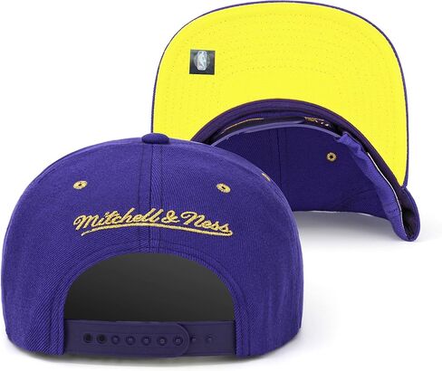 Mitchell & Ness Snapback Hat Adjustable Cap - Black/Gold Metal Pin in Saudi Arabia