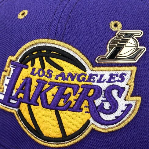 Mitchell & Ness Snapback Hat Adjustable Cap - Black/Gold Metal Pin in Saudi Arabia
