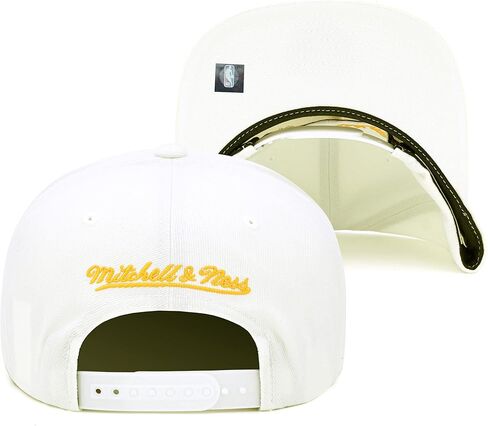 Mitchell & Ness Snapback Hat Adjustable Cap - Black/Gold Metal Pin in Saudi Arabia